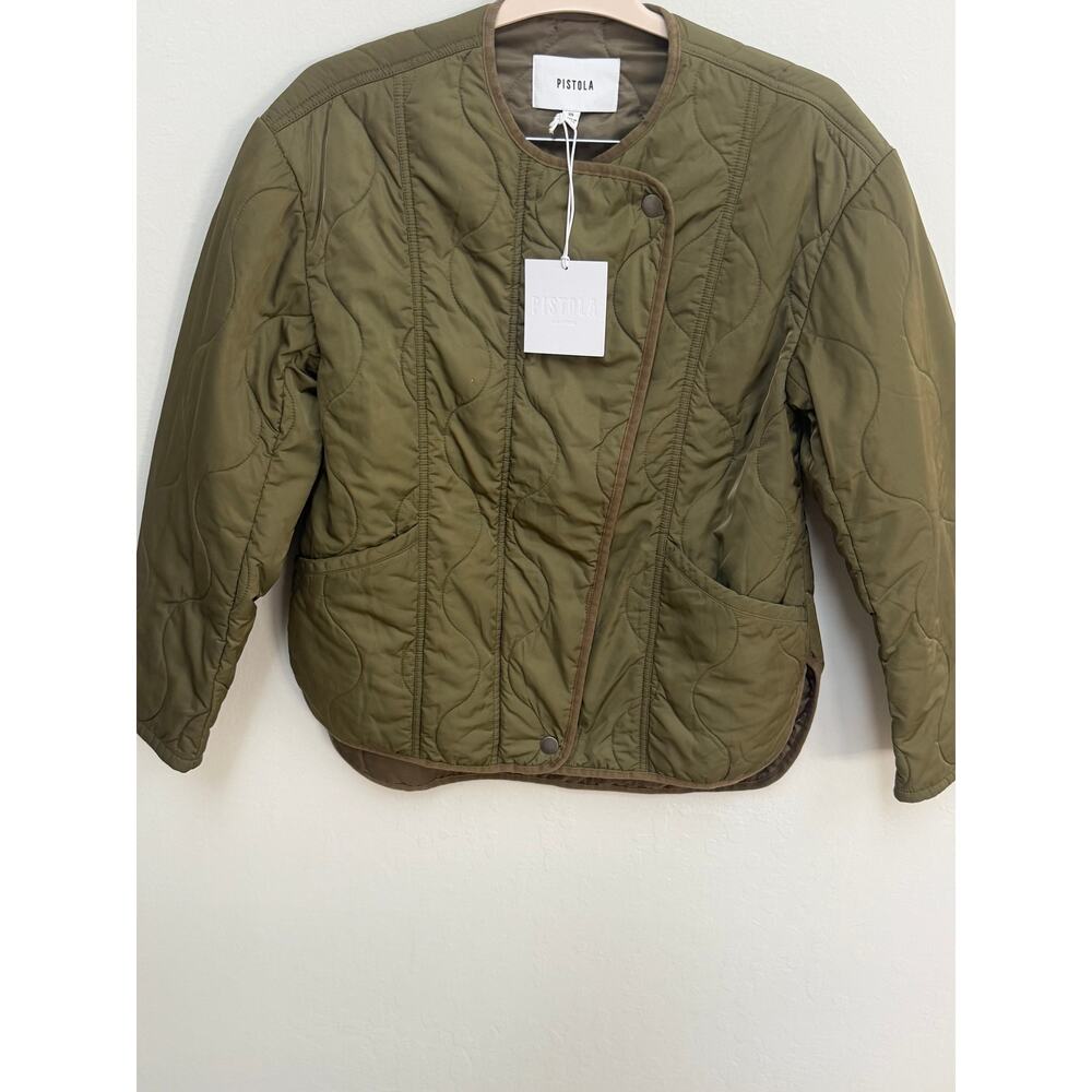 Pistola Elva Quilted Jacket Women’s XS Admiral Olive Green NWT - Picture 2 of 9